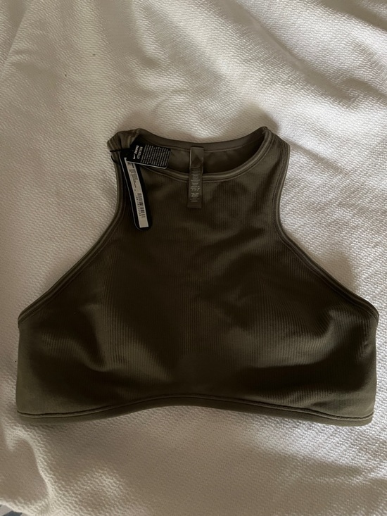 nike skims Tops - SKIMS / NIKE TAUPE Ribbed High Neck SPORTS BRA